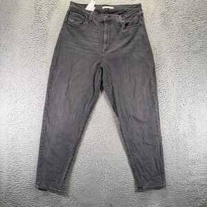 Levi's Jeans Womens 32x29 Black Cotton Denim Mom Faded Stretch Workwear Outdoor